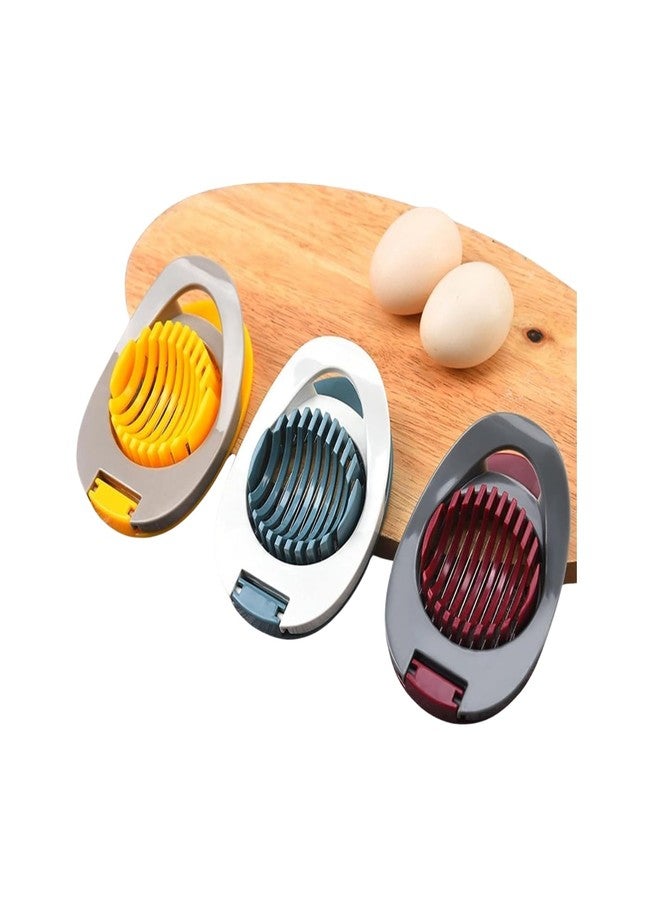 Dec Kitchenpro 3-in-1 Egg Slicer Cutter - Portable Boiled Egg Chopper for Salad, Sandwiches - Kitchen Tool Makes Slices, Wedges, Cubes - Durable Slicer Kitchen Gadget (Multicolor) - Image 2